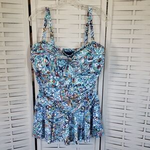 Colorful Patterned Tankini Top